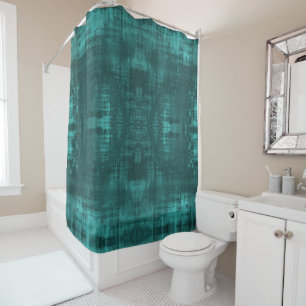 Dark Teal Subtle Suede Look Pattern Shower Curtain