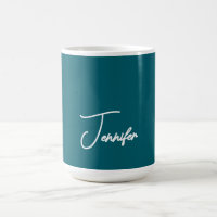 Dark Teal Trend Modern Minimalist Handwriting Name