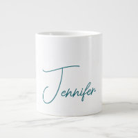 Dark Teal Trend Modern Minimalist Handwriting Name