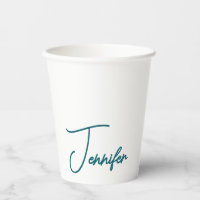 Dark Teal Trend Modern Minimalist Handwriting Name