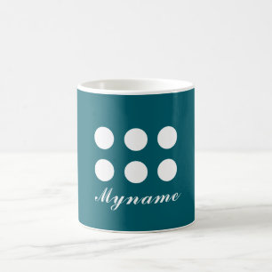 Dark Teal Trendy Modern Minimalist Chic Name Coffee Mug