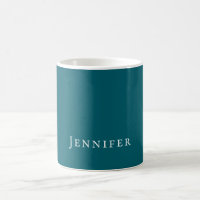 Dark Teal Trendy Modern Minimalist Your Name