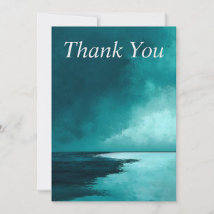 Dark Teal & Turquoise Abstract Thank You Card