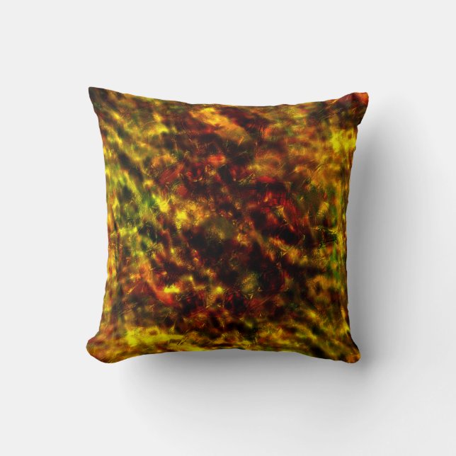 Dark texture glass over red to yellow ochre stains cushion (Front)