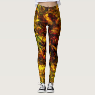 Dark texture glass over red to yellow ochre stains leggings