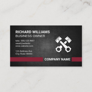 Dark Texture Pistons Hardware Business Card