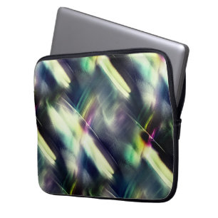 Dark texture with coloured chrome and virtual roug laptop sleeve