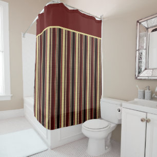 Dark textured stripes shower curtain