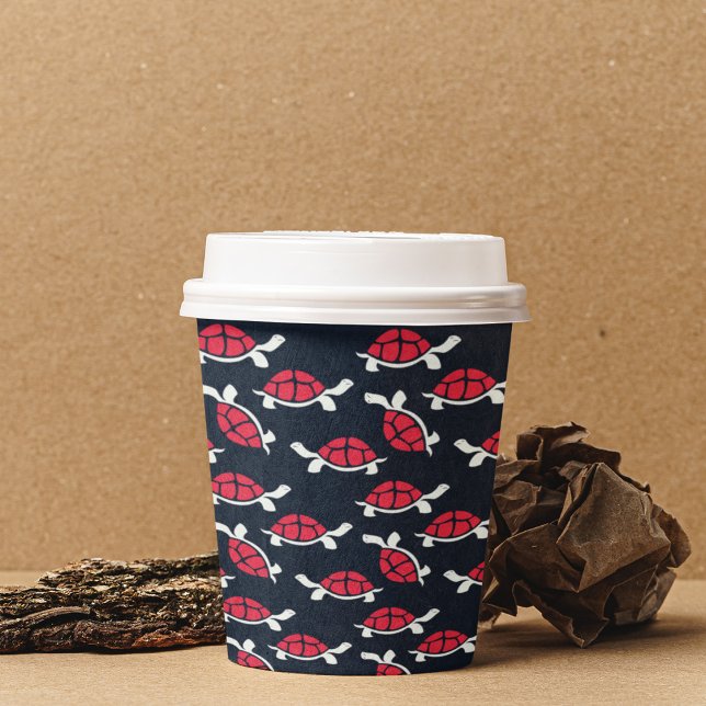 Dark Theme Tortoise Cartoon  Paper Cups (dark theme tortoise cartoon  kids,adult party stationery, birthday party use and throw paper cup)