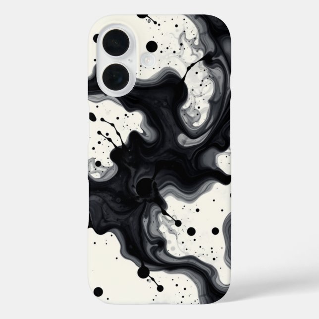 Dark Tides: A Monochrome Masterpiece Case-Mate iPhone Case (Back)