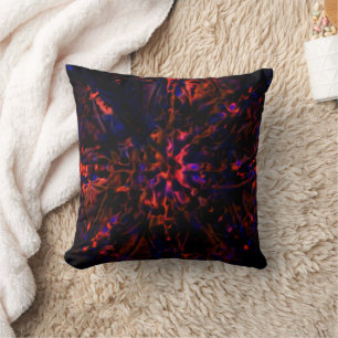 Dark to vivid red fuzzy or grainy with strong blue cushion
