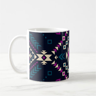 Dark tribal Navajo, vintage geometric. Coffee Mug