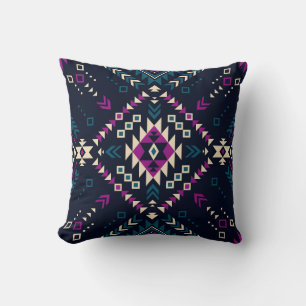 Dark tribal Navajo, vintage geometric. Cushion