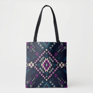 Dark tribal Navajo, vintage geometric. Tote Bag