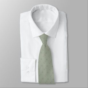Dark Triple Monogram Stripe on Mottled Dried Sage Tie