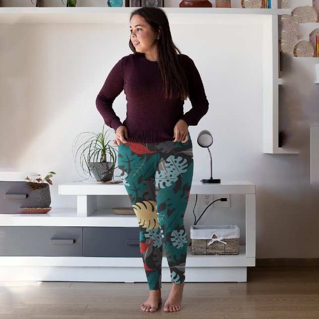Dark Tropical Capri Leggings (Creator Uploaded)