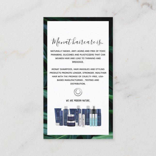 Dark Tropical Monat Wash Instructions Business Card (Front)