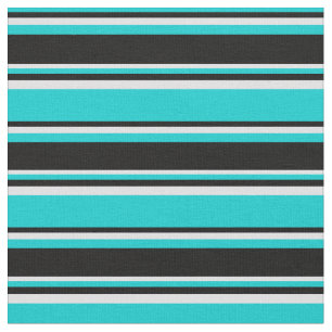 Dark Turquoise, Black & Lavender Pattern Fabric