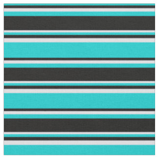 Dark Turquoise, Black & Lavender Pattern Fabric