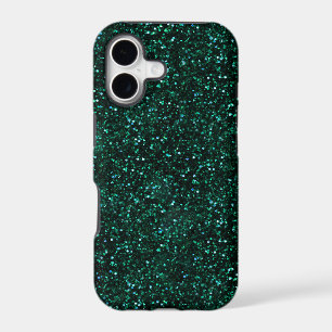 Dark Turquoise Blue Green Glitter