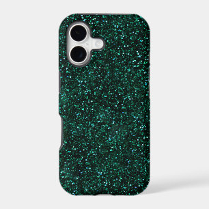 Dark Turquoise Blue Green Glitter