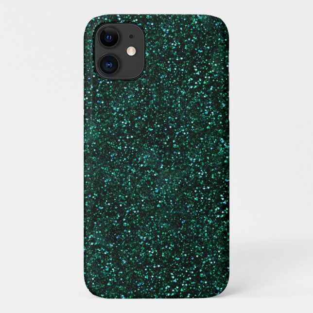 Dark Turquoise Blue Green Glitter Case-Mate iPhone Case (Back)