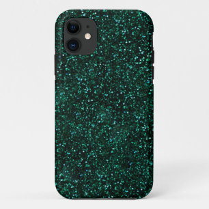 Dark Turquoise Blue Green Glitter iPhone 11 Case