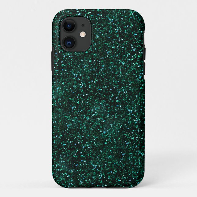 Dark Turquoise Blue Green Glitter Case-Mate iPhone Case (Back)