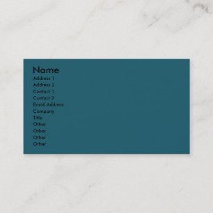 dark turquoise blue teal business card