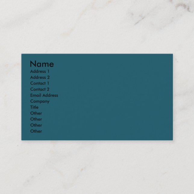 dark turquoise blue teal business card (Front)