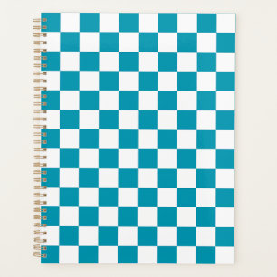 Dark turquoise chequered planner