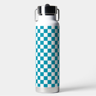 Dark turquoise chequered water bottle