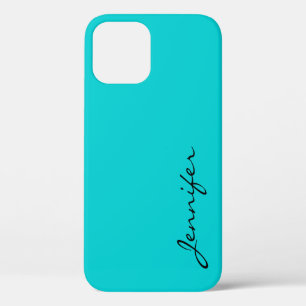 Dark turquoise colour background iPhone 12 pro case