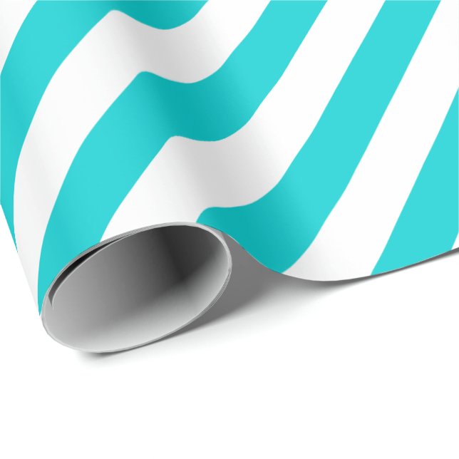 Dark Turquoise Diagonal Stripe Wrapping Paper (Roll Corner)