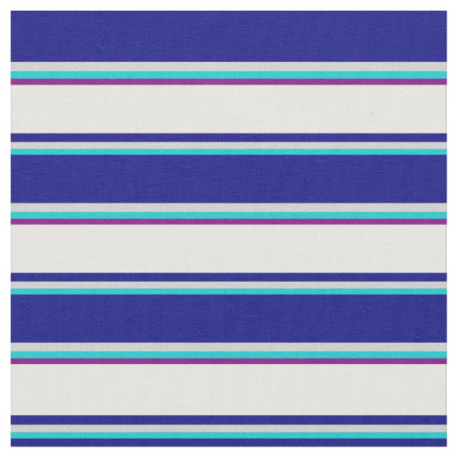 Dark Turquoise, Grey, Blue, Mint Cream & Purple Fabric (Close Up)