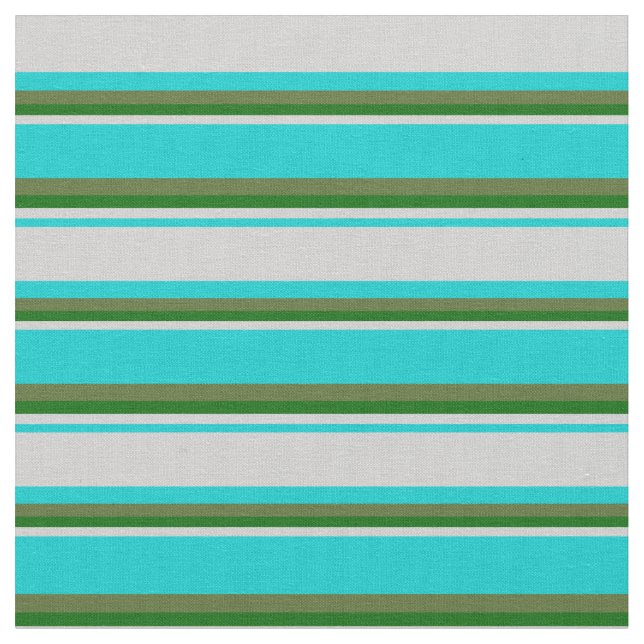 Dark Turquoise, Grey, Dark Green, Dark Olive Green Fabric (Close Up)