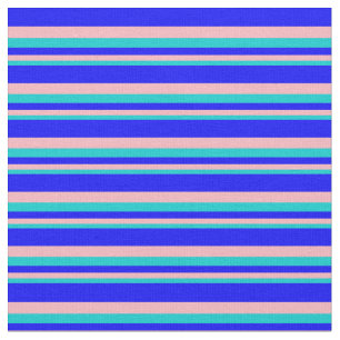 Dark Turquoise, Light Pink, and Blue Coloured Fabric