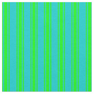 Dark Turquoise & Lime Coloured Lined Pattern Fabric