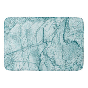 Dark Turquoise Marble Look Bath Mat