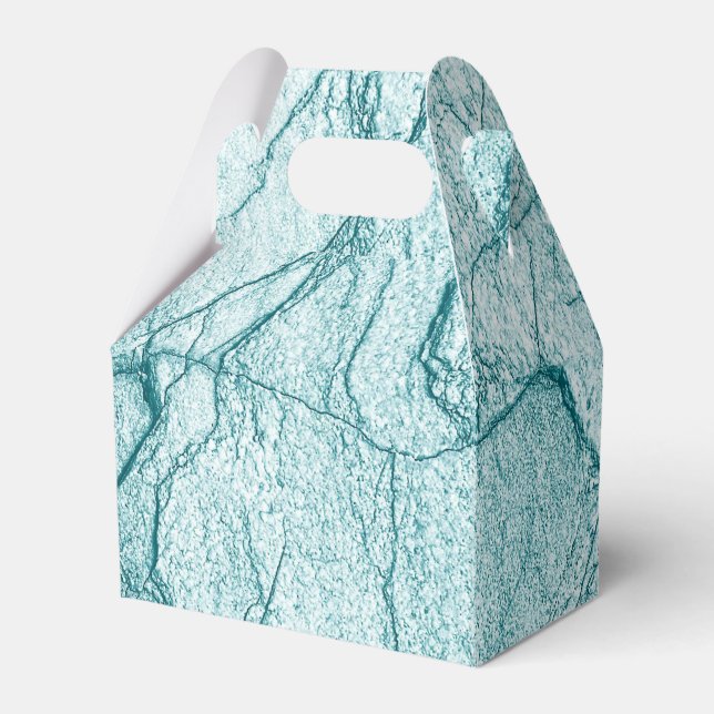 Dark Turquoise Marble Look Favour Box (Front Side)