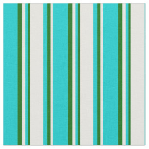 Dark Turquoise, Mint Cream & Dark Green Coloured Fabric