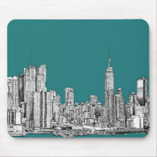 Dark turquoise NYC Mouse Pad
