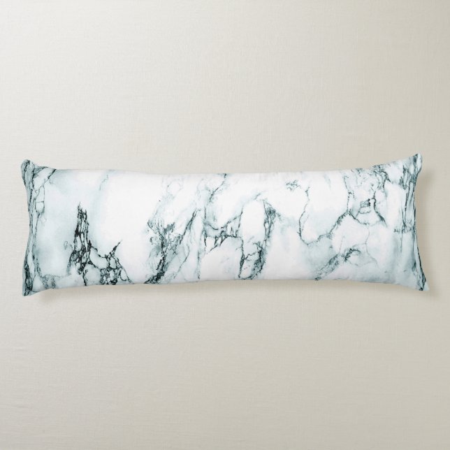 Dark Turquoise Vein Marble Look Body Cushion (Back)