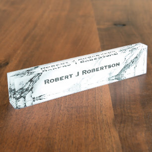 Dark Turquoise Vein Marble Look Personalised Nameplate