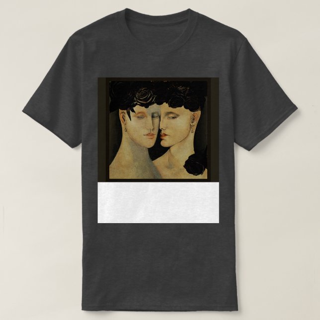 Dark twins with  roses T-Shirt (Design Front)
