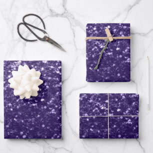 Dark ultra violet purple glitter sparkles wrapping paper sheet