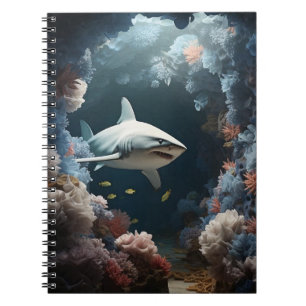 Dark Underwater Shark Notebook
