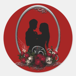 Dark Union Vampire Goth Wedding Classic Round Sticker