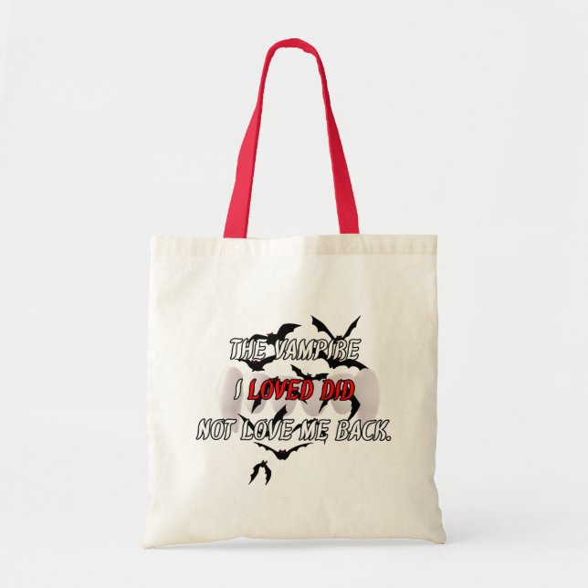 Dark Vampire Gothic Quote Aesthetic Canvas Tote  Bag (Front)