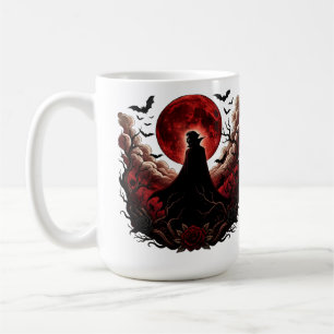 Dark Vampire Red Moon Gothic Halloween Coffee Mug